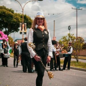baton twirler at parade