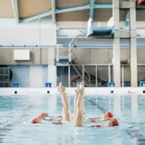 Synchronized swimmers showcase moves